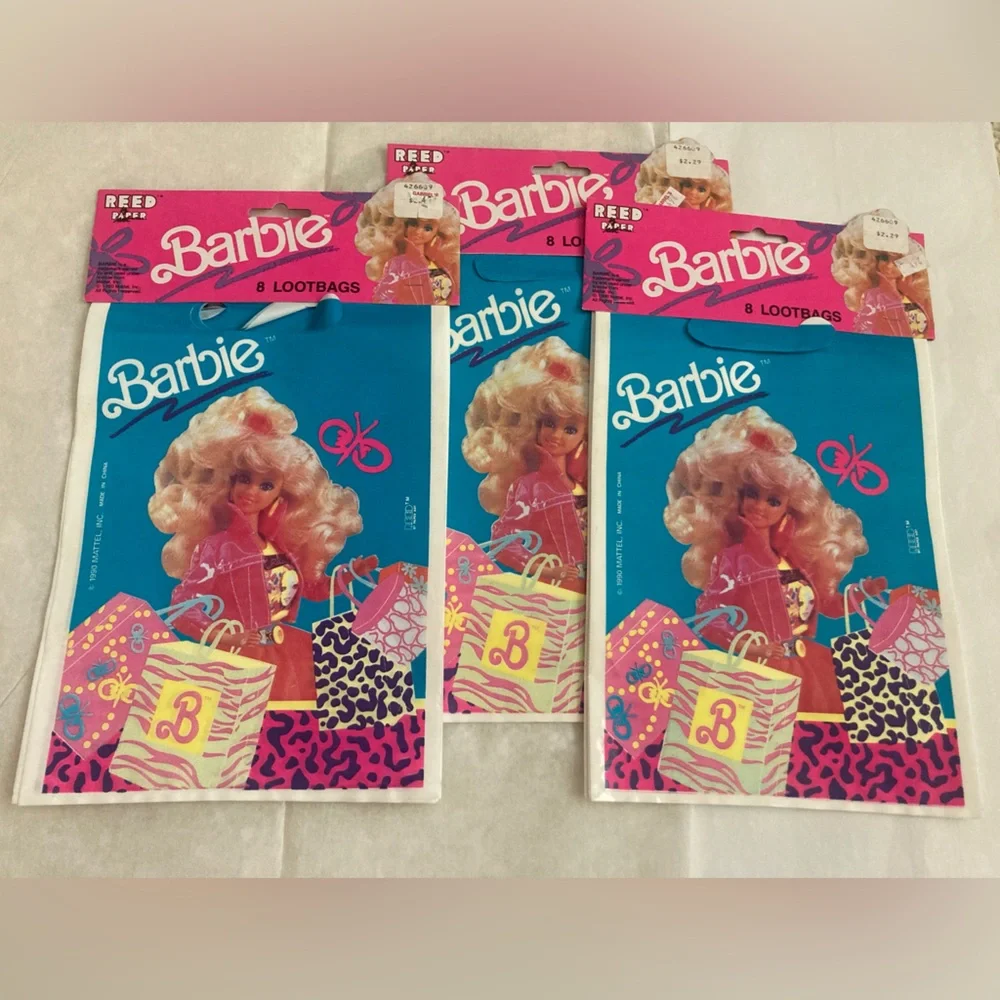 NWT VTG (24) Barbie Party Loot Bags-3 pkg 8 to a pack total 24 bags